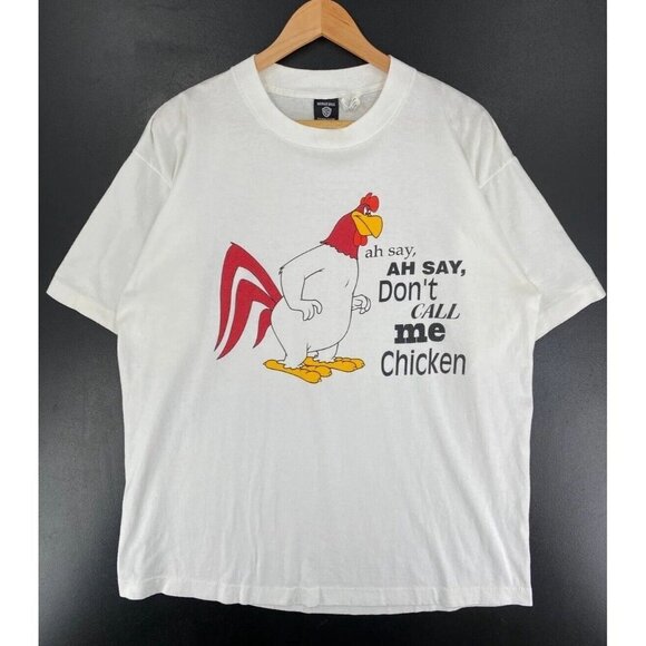 VTG 90’S LOONEY TUNES FOGHORN LEGHORN SIZE L T-SHIRTS Don’t Call Me Chicken New - Picture 1 of 6